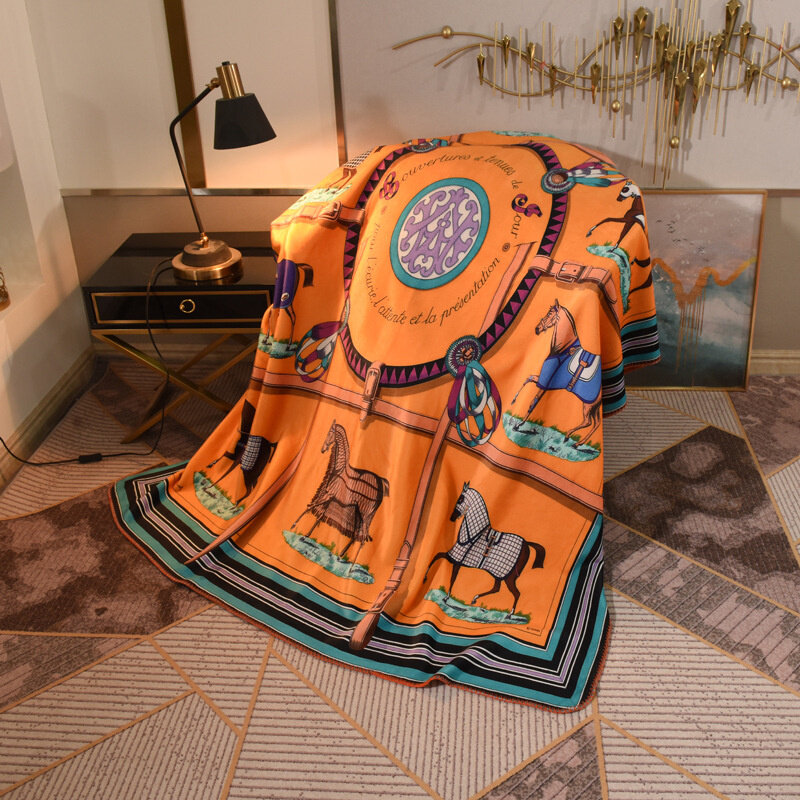 الأوروبية تصميم دائم أوروبا الفاخرة سوبر الدافئة لينة رمي غطاء أريكة سرير مستطيل بطانية السفر مكتب المنزل بطانيات صوف