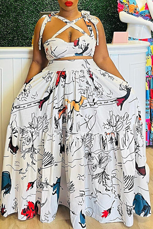 African Print Dresses 2022 Summer Sexy African Women Sleeveless Polyester Long Dress  African Dresses for Women