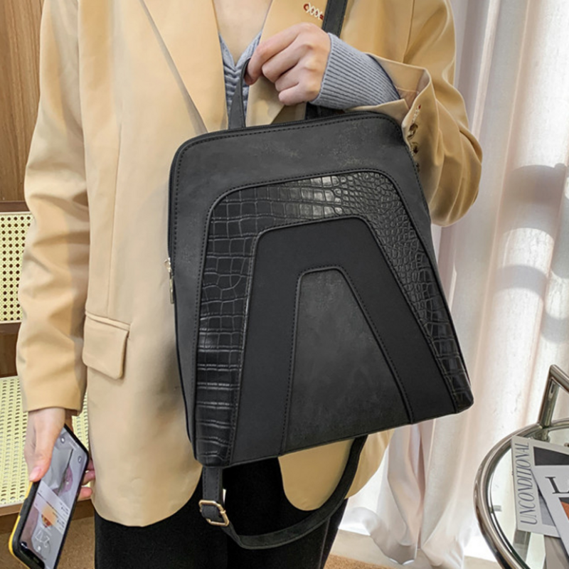 ترف المرأة على ظهره حقيبة مدرسية كلية التمساح أكياس ظهر للسفر حقيبة تسوق Mochila خمر حقائب جلدية الإناث