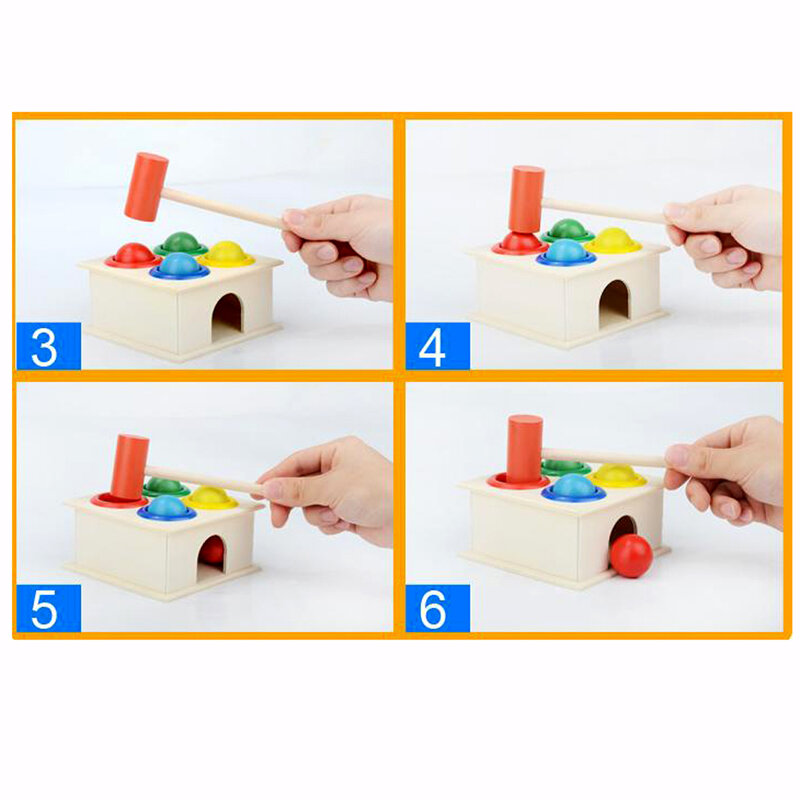 1 مجموعة خشبية مطرقة الكرة صندوق المطرقة الأطفال متعة اللعب الهامستر لعبة لعبة التعلم المبكر ألعاب تعليمية