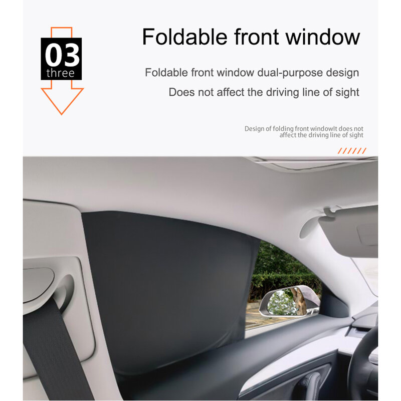 Sunshade for Tesla Model 3 Model Y 2017-2022 Side Window Sun Shade Cover Suction Front Rear Windshield Sunvisor Privacy Blind