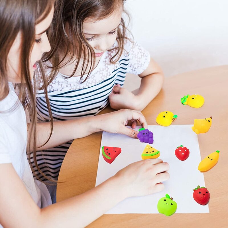 14 قطعة ضغط مجموعة ألعاب للأطفال Kawaii أواني طعام من السيليكون الفاكهة اسفنجي Mochi ضغط لعبة حقيبة ظهر الحشو حفلة Favors لوازم