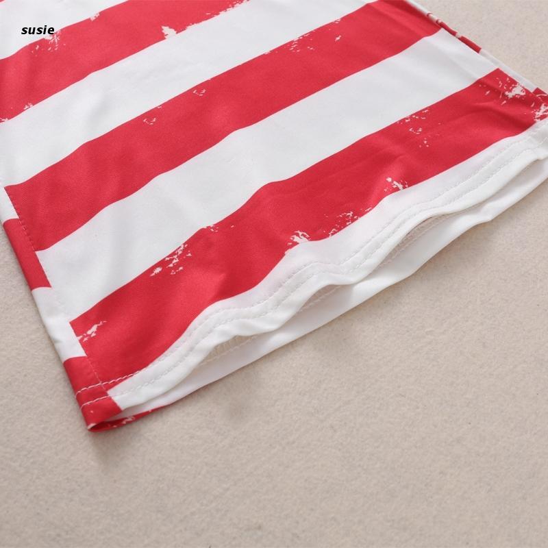 X7YA Women Loose American Flag Drawstring Vintage Striped Patchwork Printed Wide Leg Long Pants
