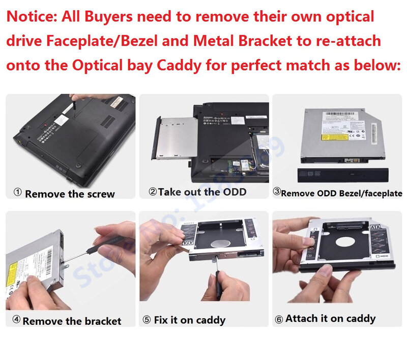 NIGUDEYANG 2nd HDD SSD القرص الصلب SATA العلبة محول لإتش بي جناح G32 G42 G55 G61 G62 G71 G62-b45EM