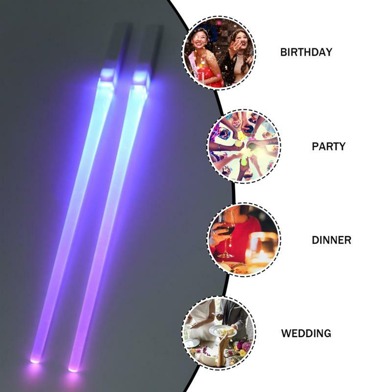 1 Pair LED Lightsaber Chopsticks Light Glowing Sword Chopping Stick Reusable Sushi Glowing Swords Portable Tableware