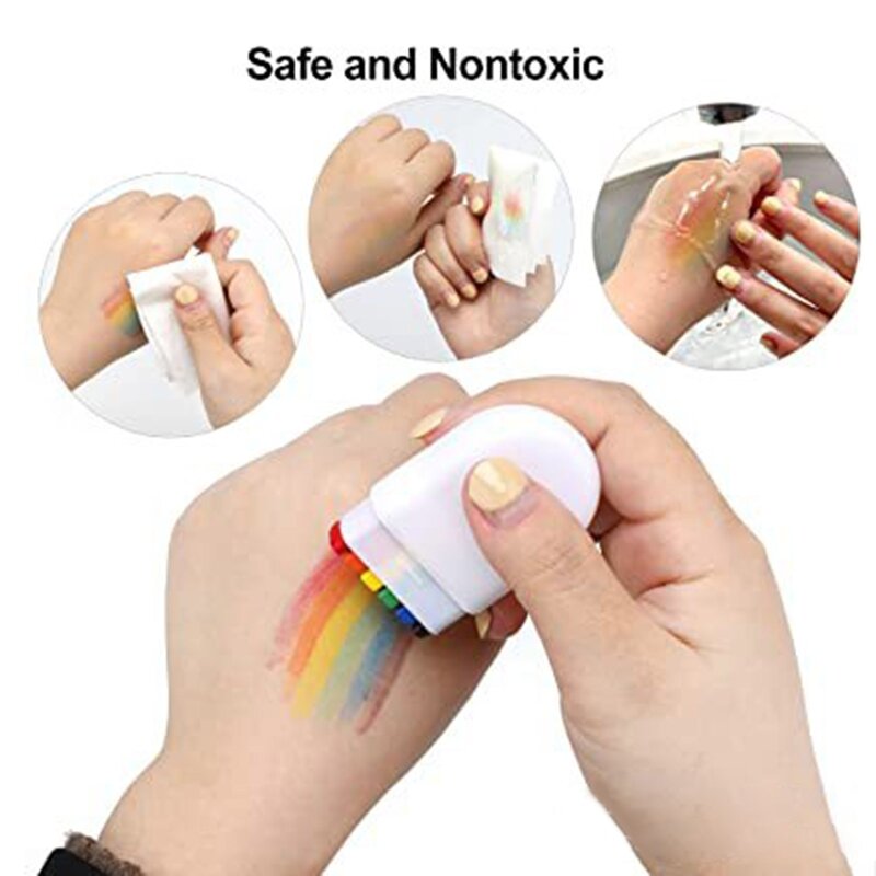 57EC Fluorescent Paint Rainbow Face Paint Stick Face Painting Kits Professional Non Toxic for Support Marches Events Festival