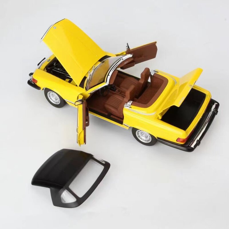 نوريف 1/18 لبنز 1979 450SL R107 ديكاست نموذج سيارة لعب صفراء هواية هدايا عرض مجموعة صفراء الحلي