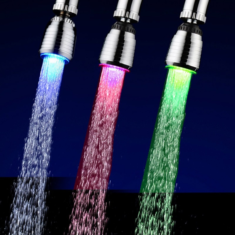 عالية الجودة اكسسوارات المطبخ تصفية محول RGB Led ضوء LED توفير المياه صنبور مهوية الناشر قطب صنبور فوهة #4