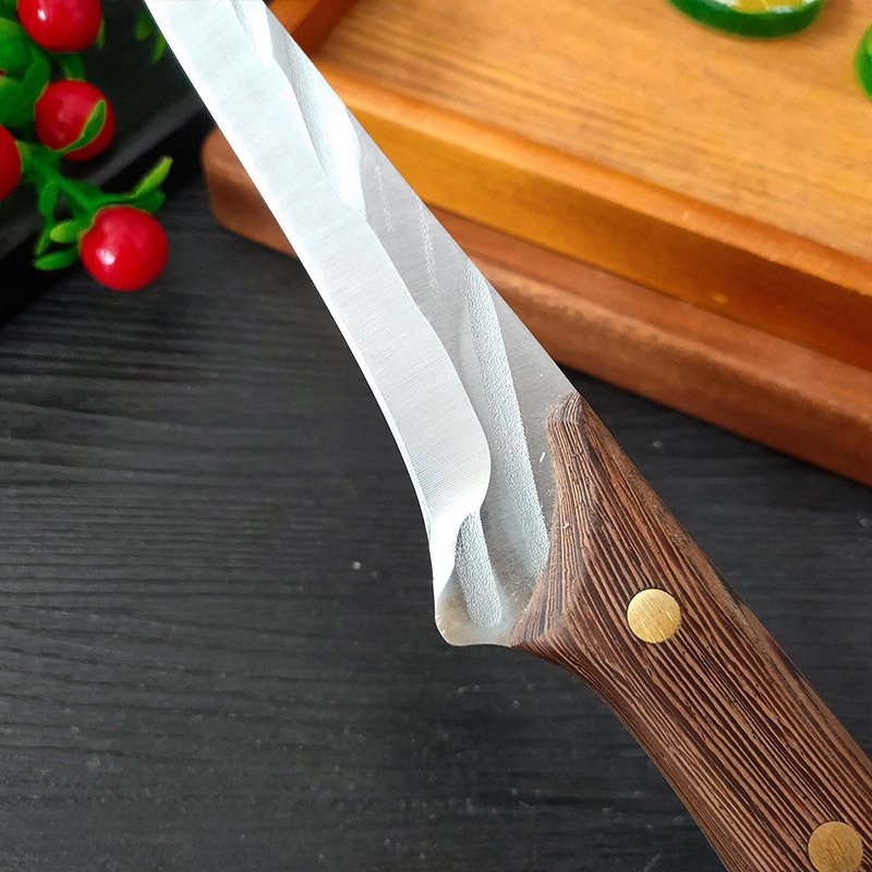 سكين مطبخ مزورة من Boning 5Cr15Mov مصنوع من الفولاذ المقاوم للصدأ سكين سمك اللحوم الساطور سكين جزار محترف للشيف مع غطاء