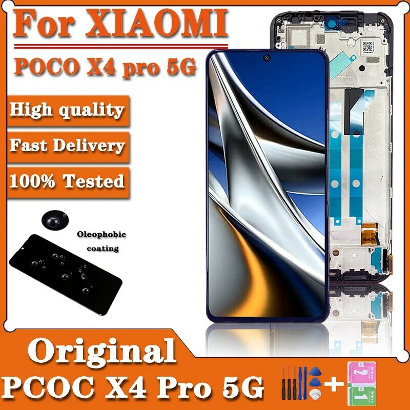 الأصلي 6.67 'For شاومي بوكو X4 برو 5 جرام 2201116PG LCD عرض إطار شاشة لوحة اللمس محول الأرقام شاومي Redmi نوت 11E برو LCD