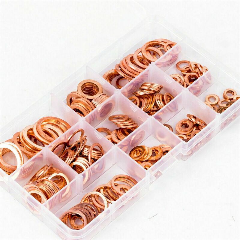 280pcs Metal Accessories Fasteners Hardware Seal Ring Crush Washers Set Solid Copper Washer Flat Gasket