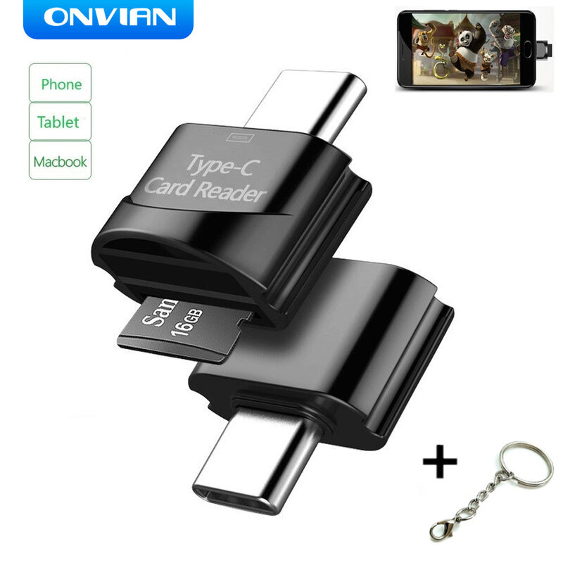 Onvian قارئ بطاقة USB 2.0 SD/مايكرو SD TF OTG قارئ بطاقة الذاكرة الذكية نوع C USB-C م Fastdelivery دروبشيبينغحول لهواوي سامسونج شاومي الكمبيوتر ماك بوك