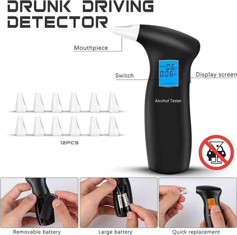 الرقمية الكحول كاشف LCD الرقمية فاحص نسبة الكحول في النفس يده محلل الكحول الاستنشاق الكحول متر المحمولة