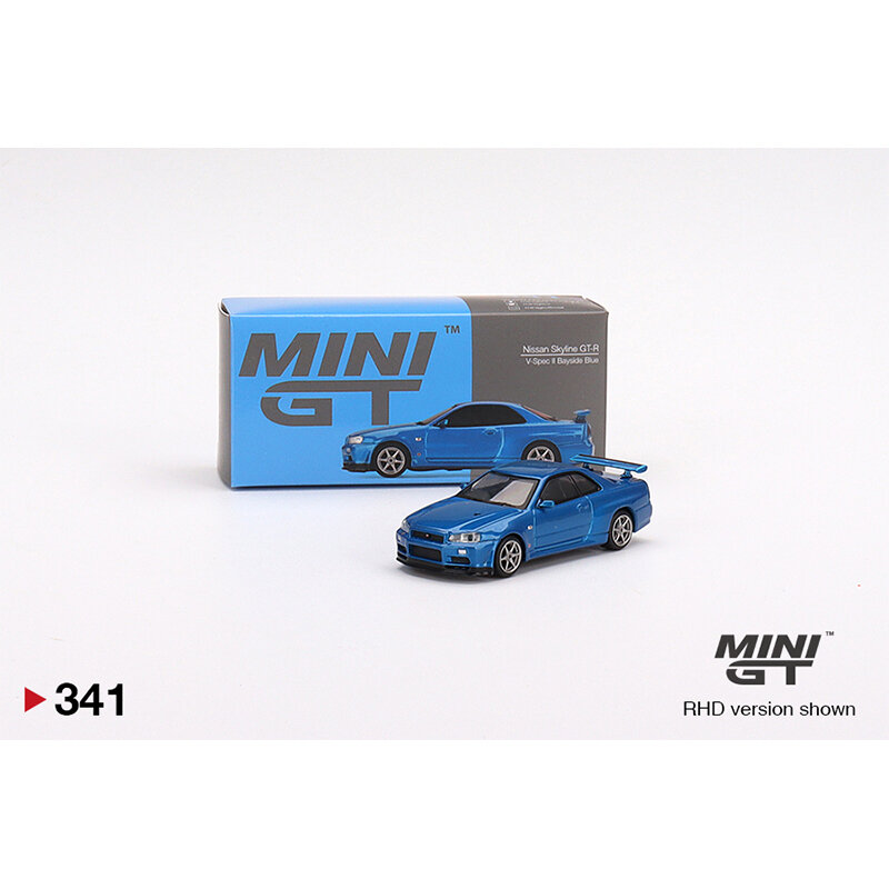 لعبة صغيرة GT 1:64 Skyline GTR R34 V-المواصفات II Bayside سبيكة زرقاء Diorama مجموعة نموذج سيارة لعب كاروس مصغرة 341 في المخزن #6