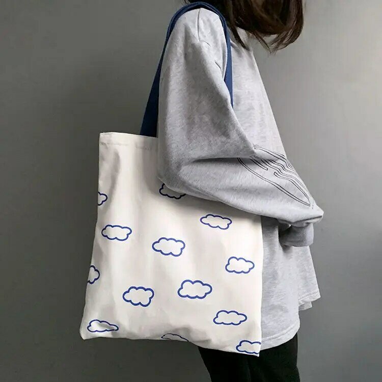 2022 New Casual Large-capacity One-shoulder Canvas Bag Simple Student Bag Cotton Linen Bag All-match Storage Handbag