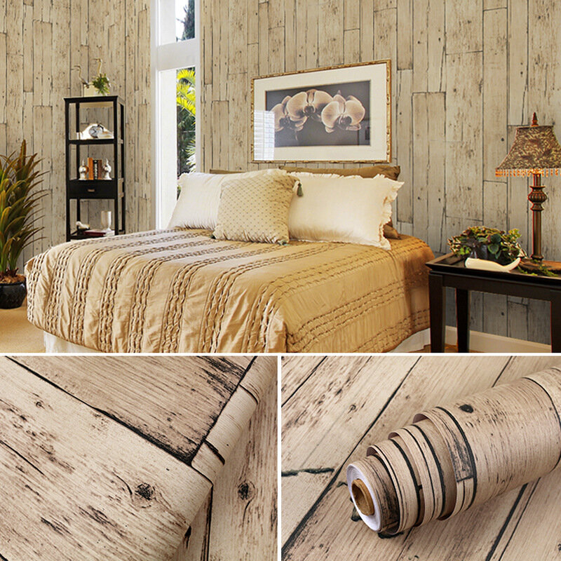 الخشب الحبوب ذاتية اللصق ورق جدران من الفينيل لتقوم بها بنفسك مقاوم للماء ملصقات جدار المنزل الديكور غشاء خلفية Peelable خلفية