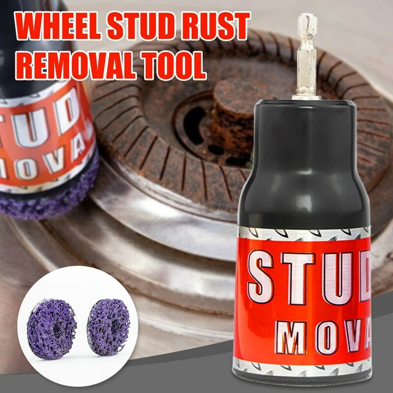 Multi-Purpose Stud Hub Rust Removal Tool Stud Rust Removal Tool With 2 Sanding Disc Hardware Rust Remover Hardware Maintenan