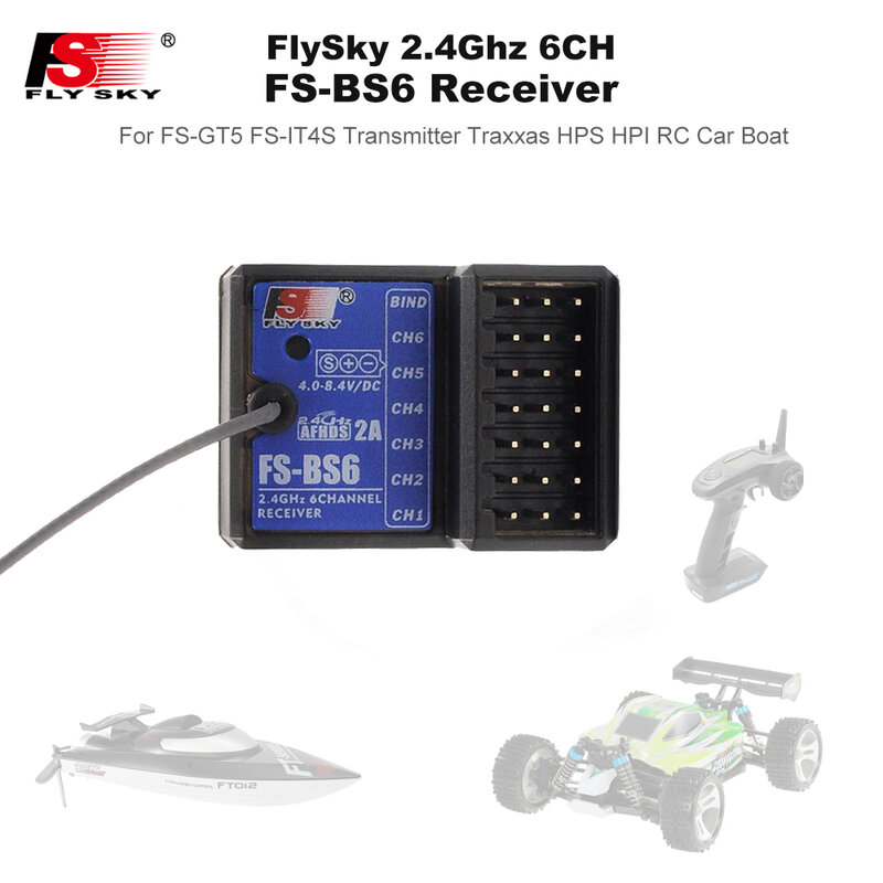 FlySky FS-BS6 استقبال 2.4Ghz 6CH AFHDS2 ل FlySky FS-GT5 FS-IT4S الارسال