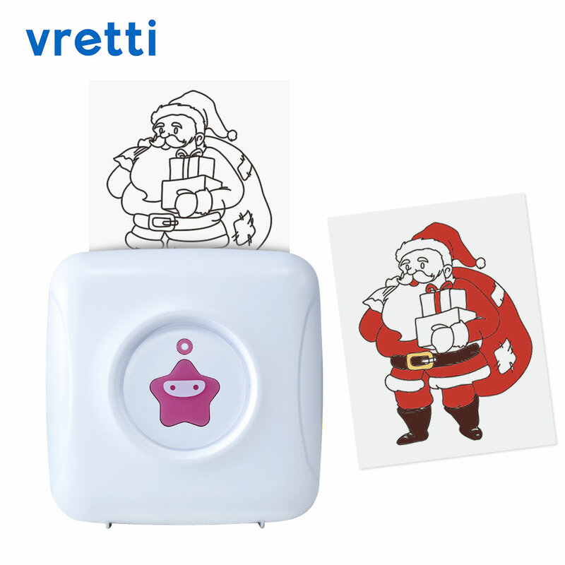 Vretti TP1 طابعة حرارية صغيرة محمولة لهدايا عيد الميلاد اللاسلكية بدون حبر طابعة صور صغيرة جيب بلوتوث أندرويد/iOS