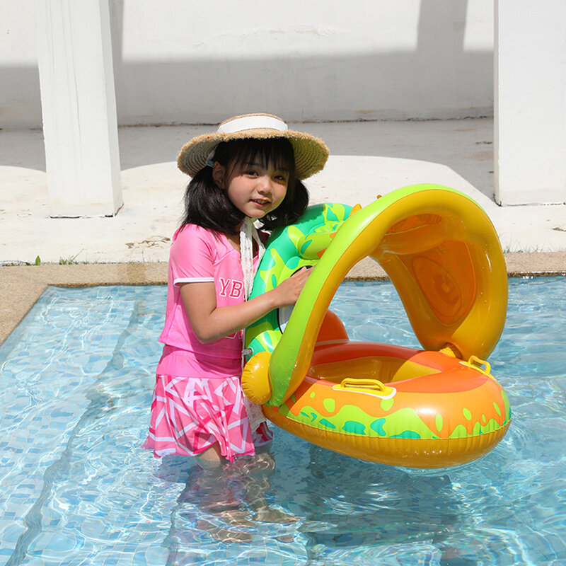 طفل نفخ خواتم السباحة مقعد ل 1-4Y الأطفال العائمة الشمس الظل السباحة دائرة بركة حوض الاستحمام شاطئ حفلة الصيف لعبة الماء