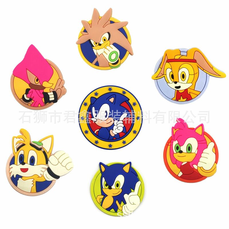 33 Styles Sonic The Hedgehog Cartoon PVC Shoe Buckle Single Sale Wholesale Decorations Charms DIY Slippers Accessories Souvenir