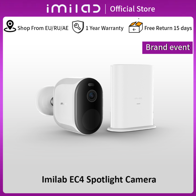 كاميرا IMILAB EC4 الخارجية للمراقبة بالفيديو 2.5K IP اللاسلكية واي فاي نظام أمن الوطن الذكي أطقم أضواء البطارية CCTV كاميرا ويب