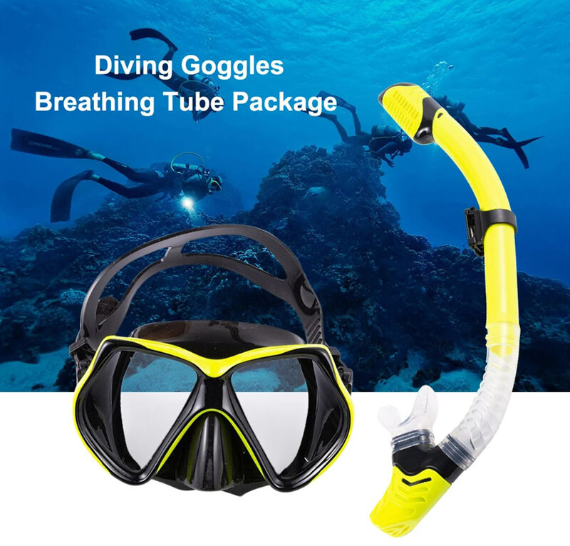 الغوص أقنعة الغوص مجموعة مكافحة الضباب نظارات آلة حمام السباحة غص التنفس أنبوب الغوص نظارات مجموعة