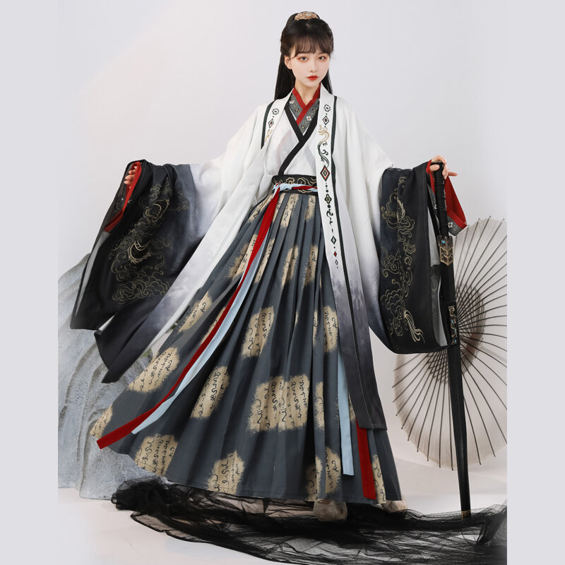Hanfu Dresses Women's Traditional Chines Wei Jin Dynasty Cross Neck Wide Sleeve Princess Hanfu Dance Costumes Swordsman Clothing #2
