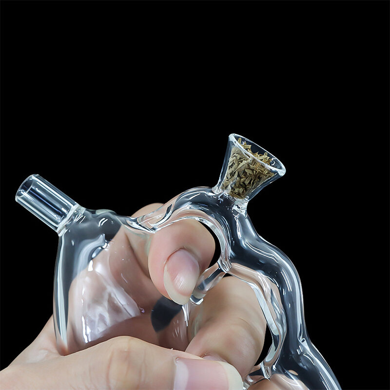 أنابيب الشيشة القابلة لإعادة الاستخدام أنابيب التدخين الزجاجية شكل النمر المحمولة المحمولة أربعة أصابع تصفية الشيشة الدخان الملحقات