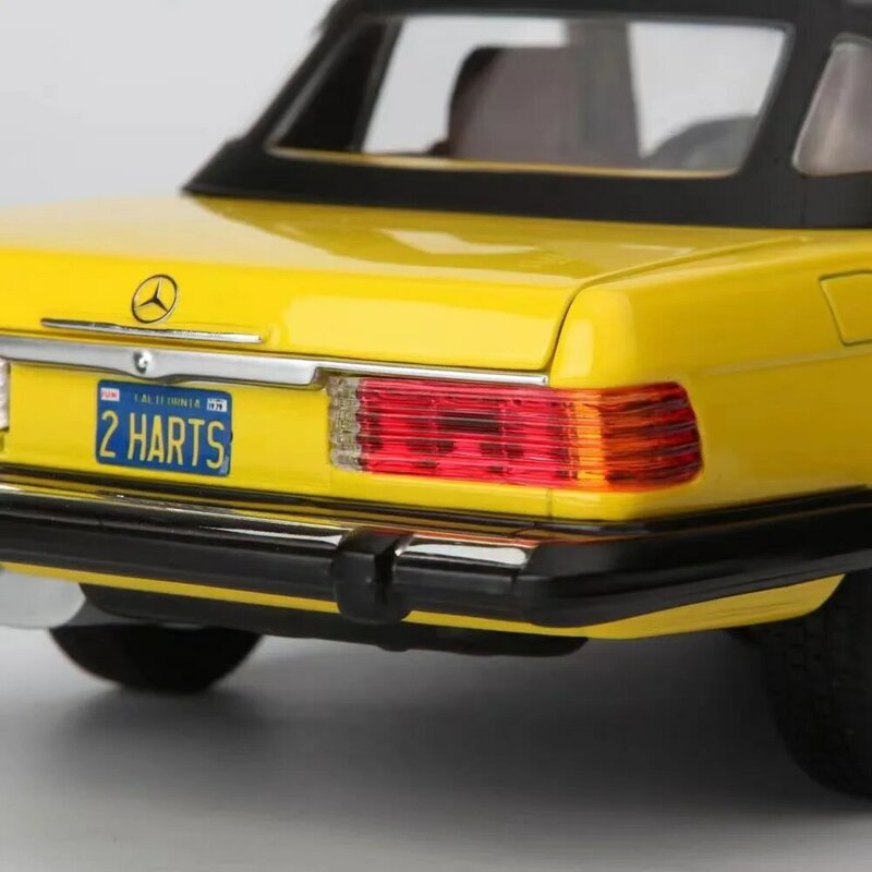نوريف 1/18 لبنز 1979 450SL R107 ديكاست نموذج سيارة لعب صفراء هواية هدايا عرض مجموعة صفراء الحلي #5