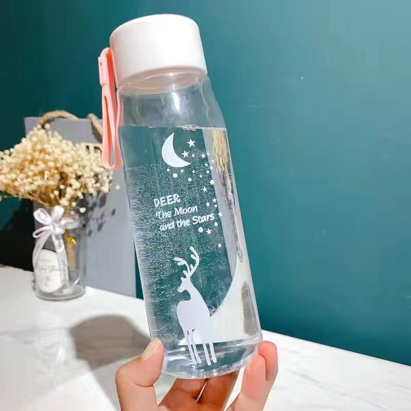 500 مللي الرياضة زجاجة مياه بلاستيكية المحمولة لطيف زجاجات مياه للفتيات السفر زجاجة ماء للخارجية كريستال زجاجة ماء كوب