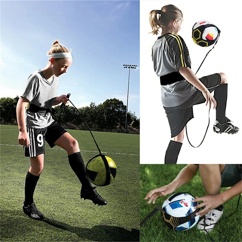 تدريب كرة القدم الرياضة المساعدة قابل للتعديل لكرة القدم المدرب الكرة ممارسة حزام معدات التدريب ركلة للأطفال والكبار