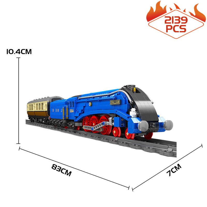 قالب الملك التكنولوجيا العالية التحكم عن بعد فئة A4 مالارد قطار السكك الحديدية Moc الطوب نموذج تقني اللبنات لعبة هدية 21873 قطعة #5