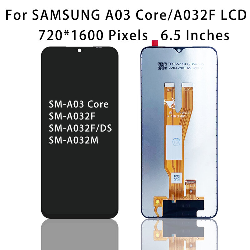 6.5 "الأصلي LCD لسامسونج غالاكسي A03 الأساسية A032F A032 شاشة تعمل باللمس محول الأرقام لسامسونج SM-A032 LCD الجمعية أجزاء