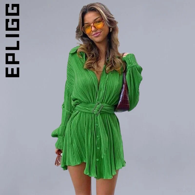 Epligg فستان موضة النساء عطلة ملابس كسول ثوب أنيق الكورية رخيصة فستان مثير الأساسية مطاطا Vestidos ملابس امرأة