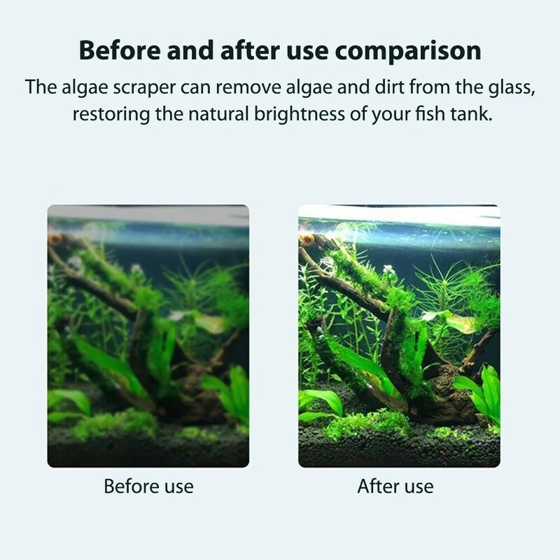 Aquarium Fish Tank Algae Scraper 5PCS Blades Aquatic Water Live Plant Grass Cleaning Fish Tank Algae Removal Cleaner