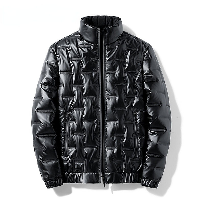 Bomber Jacket Men's Large Size 8Xl 140Kg Coat Winter Bright Face Jacket Fashion Down Cotton Padded Clothes Down Parka Men Coat