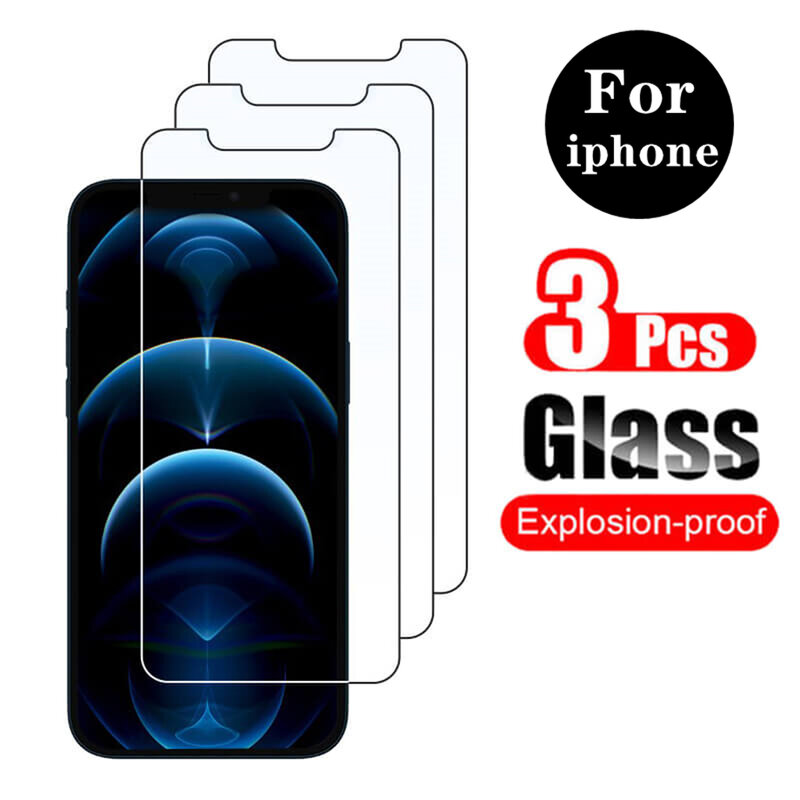 3 قطعة الزجاج المقسى آيفون 12 11 برو ماكس X XS XR 7 8 6s زائد حامي الشاشة الزجاج على آيفون 12 Mini 11 Pro Max الزجاج