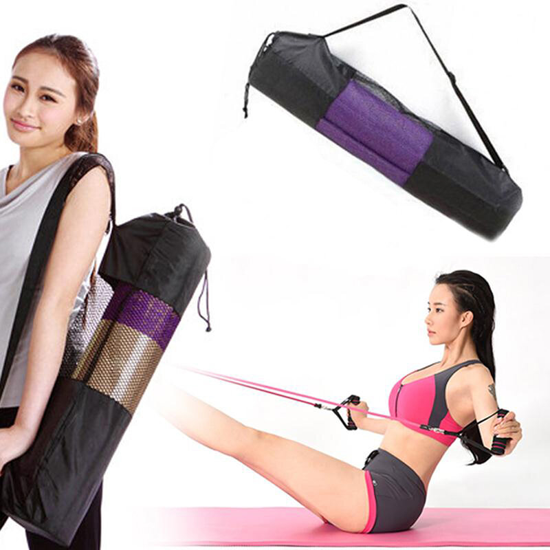Convenience Black Yoga Backpack Yoga Mat Carrier Mesh Adjustable Strap Sport Tool Gym Bags Waterproof Backpack