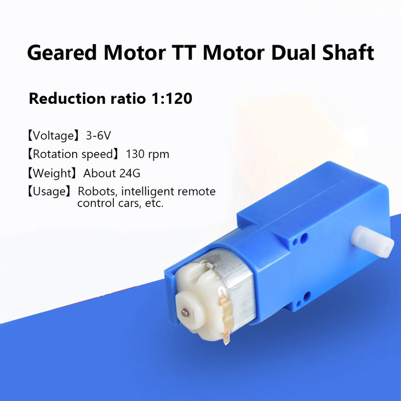 All metal gearbox gear motor DC 3-6v130 rpm smart car micro gear motor dual axis toy motor motor DIY toy car boat