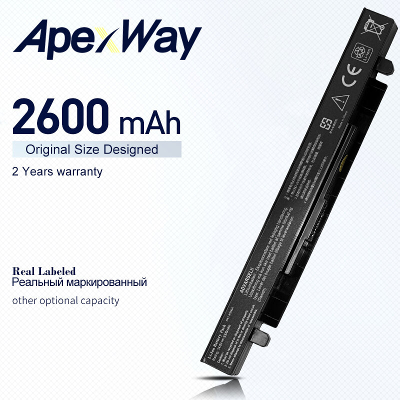 Apexway 14.8V 2600mAh جديد بطارية A41-X550A بطارية كمبيوتر محمول ل ASUS A41-X550 X450 X550C X550B X550V X450C X550CA X452EA X452