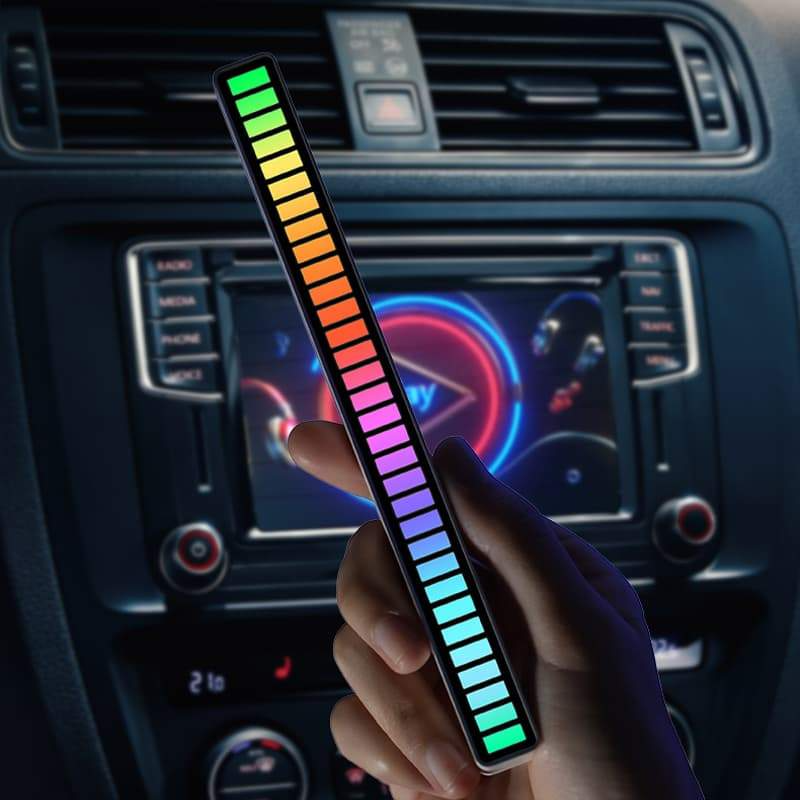 الملونة نوع C قابلة للشحن المحيطة LED مصباح التحكم الصوتي قطاع الخفيفة إيقاع الاعتراف ضوء بار RGB التحكم الصوتي مصباح ليد