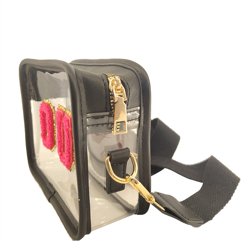 "OSU" "OU" بولي كلوريد الفينيل واضحة حقائب كروسبودي شخصية مخصصة إلكتروني التصحيح الكتف شفافة Crossbody مربع حقيبة الهاتف في الهواء الطلق حقيبة