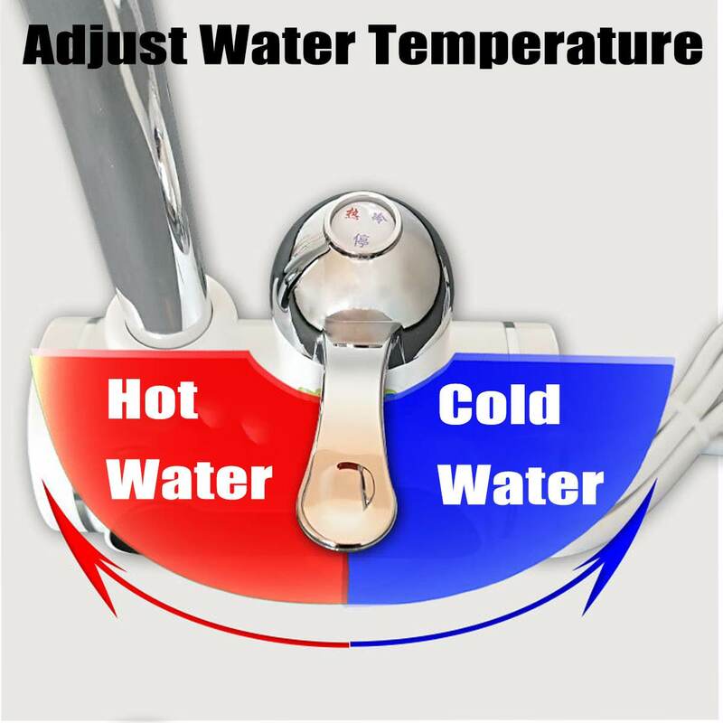 كفاءة 3000 واط عرض درجة الحرارة لحظة صنبور الماء الساخن Tankless صنبور الكهربائية المطبخ لحظة سخان المياه الكهربائية #6