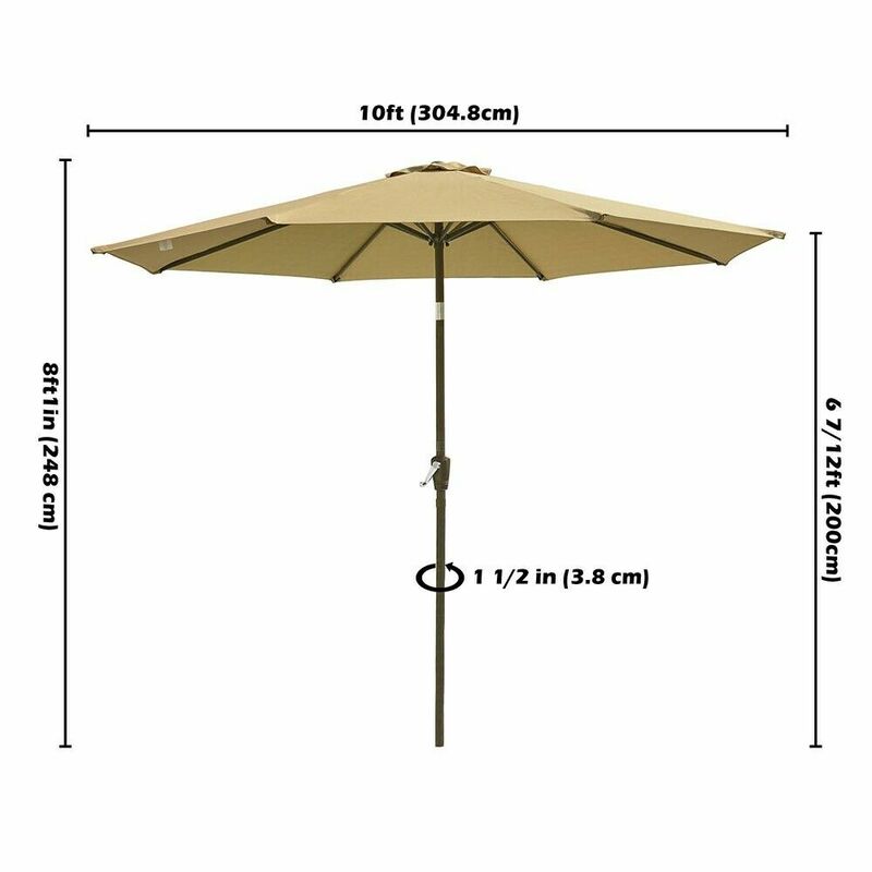 مظلة قماش أوليفين 10 قدم UV50 + مظلة حماية خارجية مضادة للماء