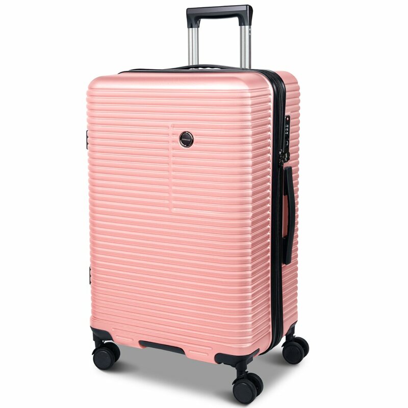 حقيبة أمتعة كبيرة مقاس 28 بوصة مع عجلات دوارة TSA قفل الأمتعة المتداول السفر-وردي