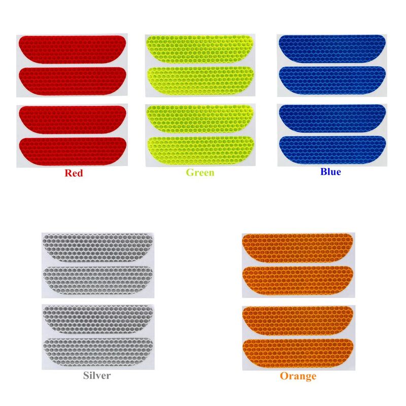 4pcs Rear Open Sign Auto Tail Warning Mark Car Door Stickers Safety Reflective Tape