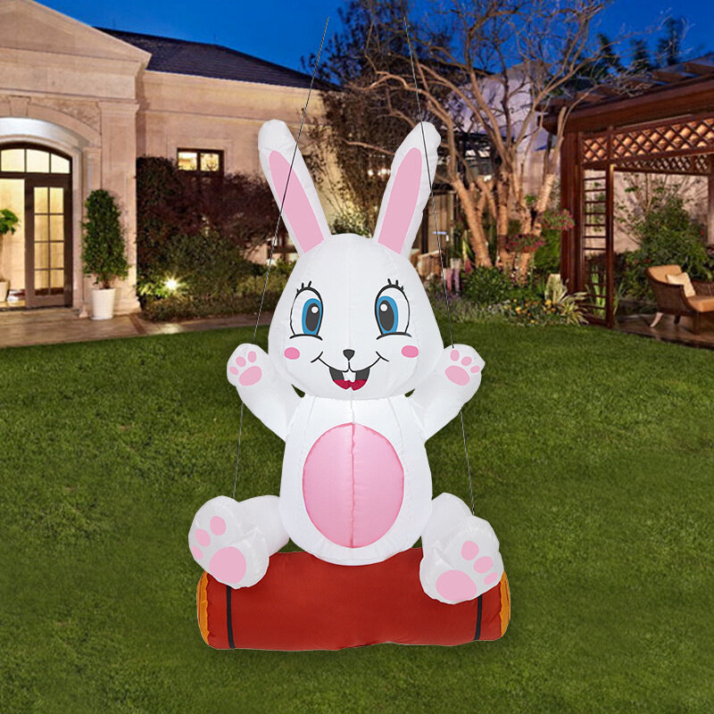 120 سنتيمتر عيد القديس باتريك عيد الفصح نفخ بالون الأرنب الأرنب أقدم للمنزل في الهواء الطلق حديقة ساحة ديكور Prop بها بنفسك الدعامة مع مصباح ليد