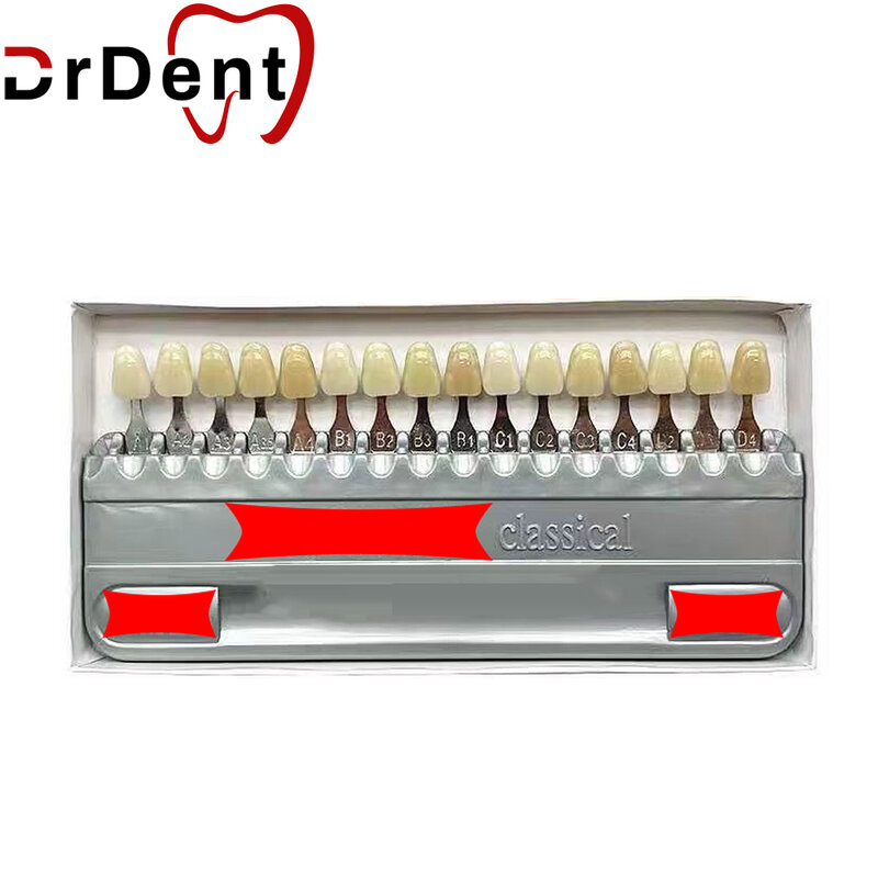 معدات طب الأسنان قياس لون الأسنان الخزف فيتا 16 لون دليل الأسنان نموذج لوحة ملونة معدات طب الأسنان