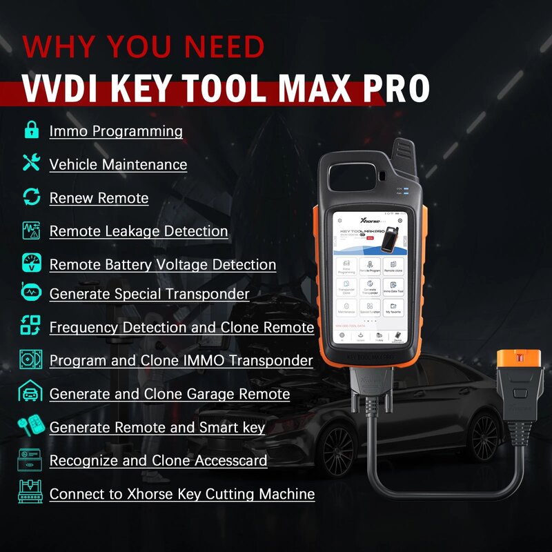 2023 Xhorse VVDI أداة مفتاح ماكس برو مجموعة كاملة يجمع بين أداة مفتاح ماكس وصغيرة أداة OBD وظائف قراءة الجهد والتسرب الحالي